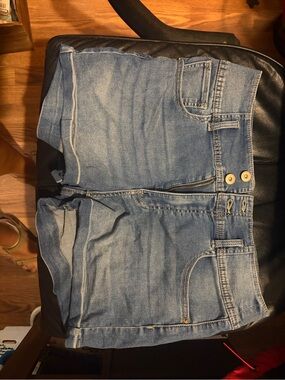 No Boundaries Light Blue Denim Skort with Exposed Zipper